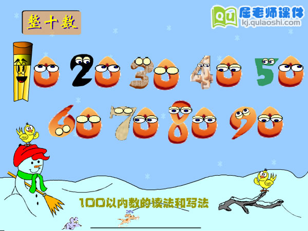 大班数学《读写100以内的整十数、非整十数》FLASH课件1