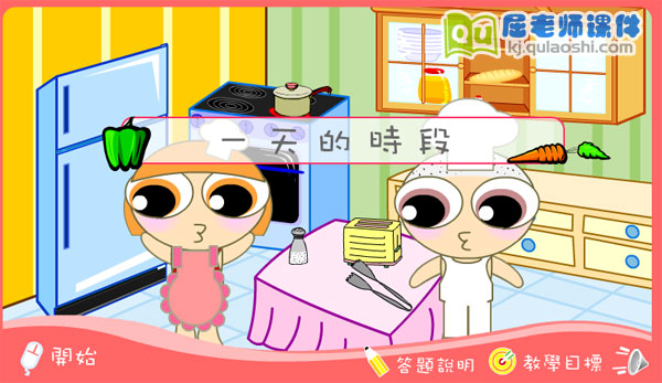 幼儿园小班数学《一天的时段》FLASH动画课件1