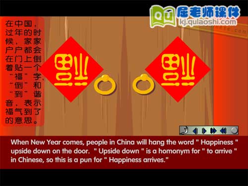 大班社会《倒贴福字的来历》FLASH动画课件1