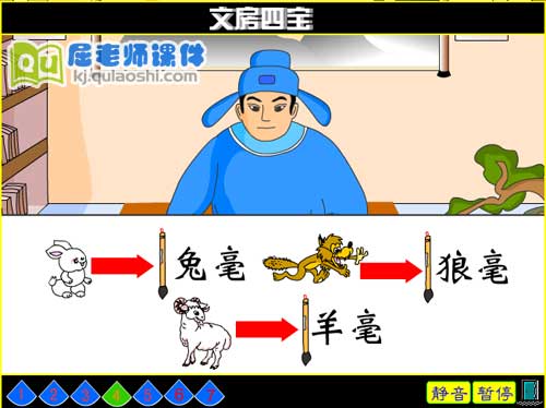 中班社会《文房四宝》FLASH动画课件4