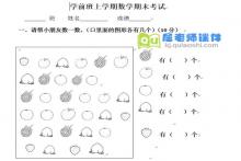 学前班上册数学期末试卷试题打印版