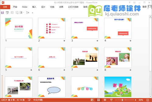 幼小衔接大班毕业家长会PPT模板2