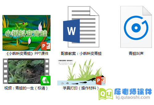 《小蝌蚪变青蛙》PPT课件教案学具视频