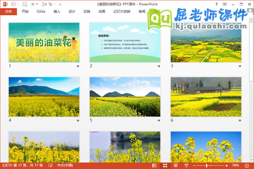 中班美术手指点画课件《美丽的油菜花》PPT课件教案2