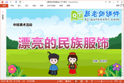 中班美术课件《漂亮的民族服饰》教案学具PPT课件